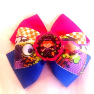 Halloween girls bow handmade ( box pink #1)